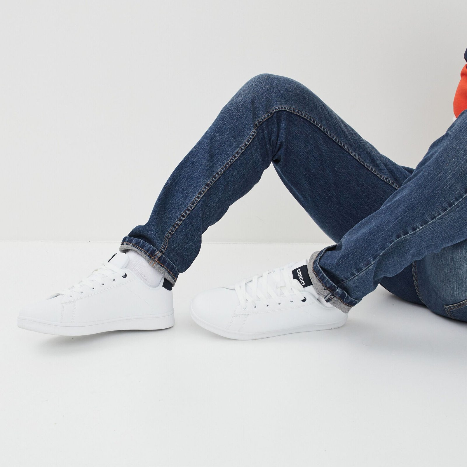 Basket Creeks Pour Homme - Tahanito - Uni - Blanc_Navy – Image 2