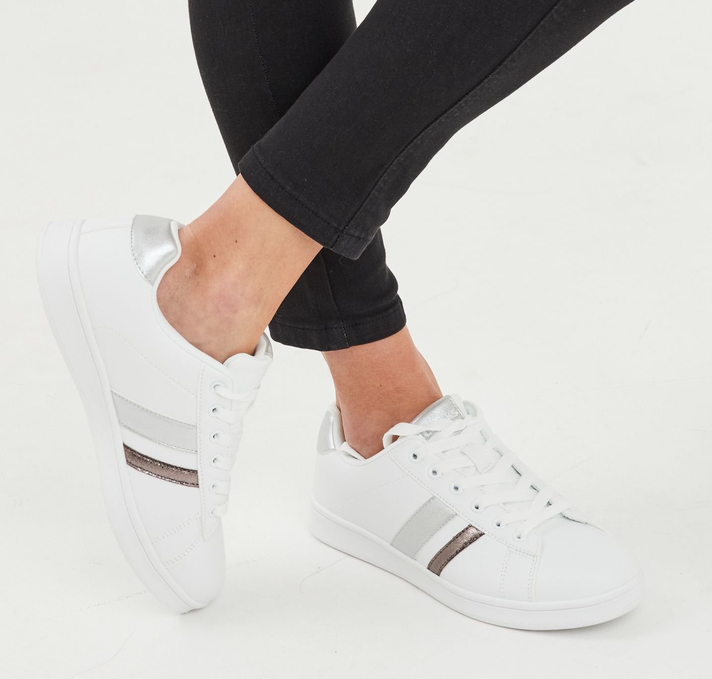 Basket Creeks Pour Femme - Tahana - 2 Bandes - Silver – Image 6