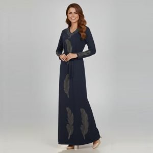 Djebba Moderne "Plume d'Or" Élégance et Confort - Bleue