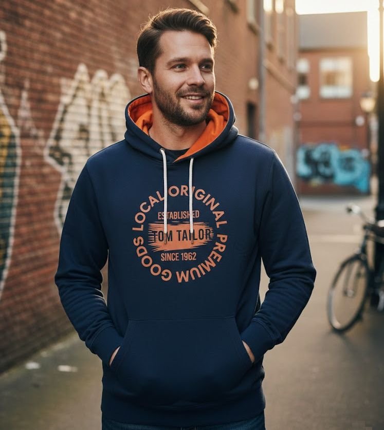 Sweat à Capuche Tom Tailor - "Original_Goods" - Navy