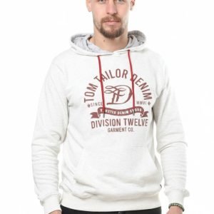 Sweat à Capuche Tom Tailor - "Division Twelve" - Off_White