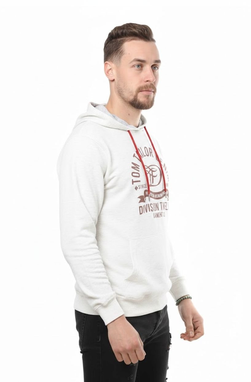Sweat à Capuche Tom Tailor - "Division Twelve" - Off_White – Image 2