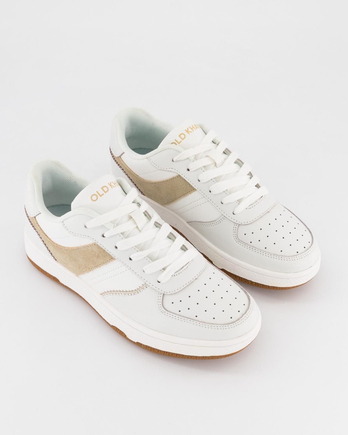 Basket Femme OLD KHAKI - Sarina - En Cuir - Blanc_Beige