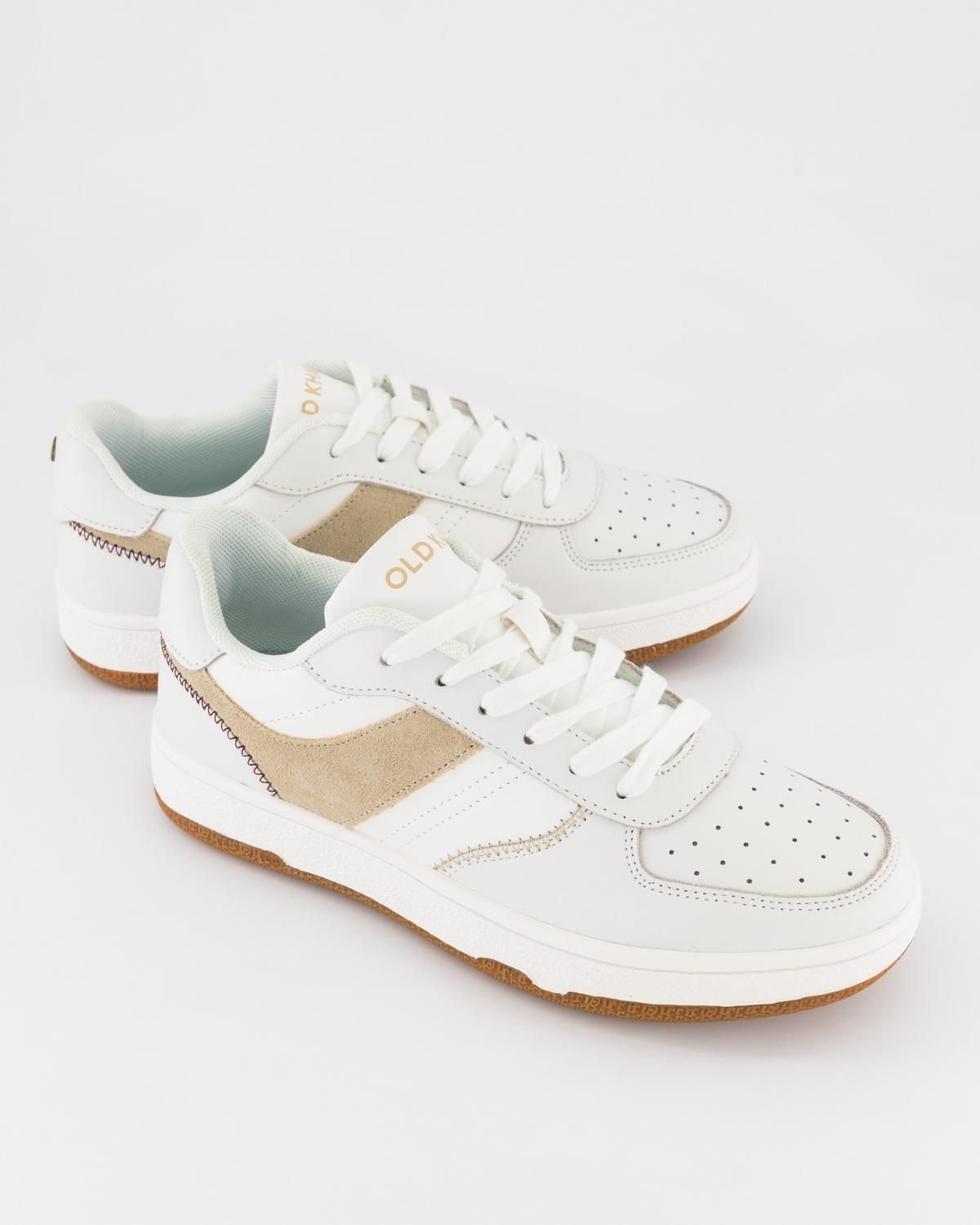 Basket Femme OLD KHAKI - Sarina - En Cuir - Blanc_Beige – Image 2