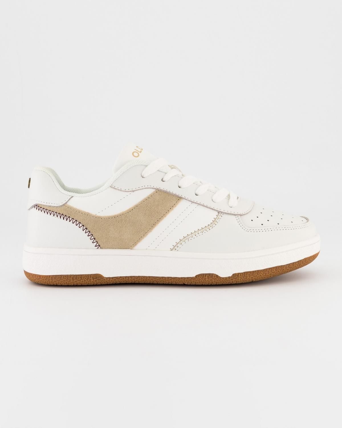 Basket Femme OLD KHAKI - Sarina - En Cuir - Blanc_Beige – Image 5