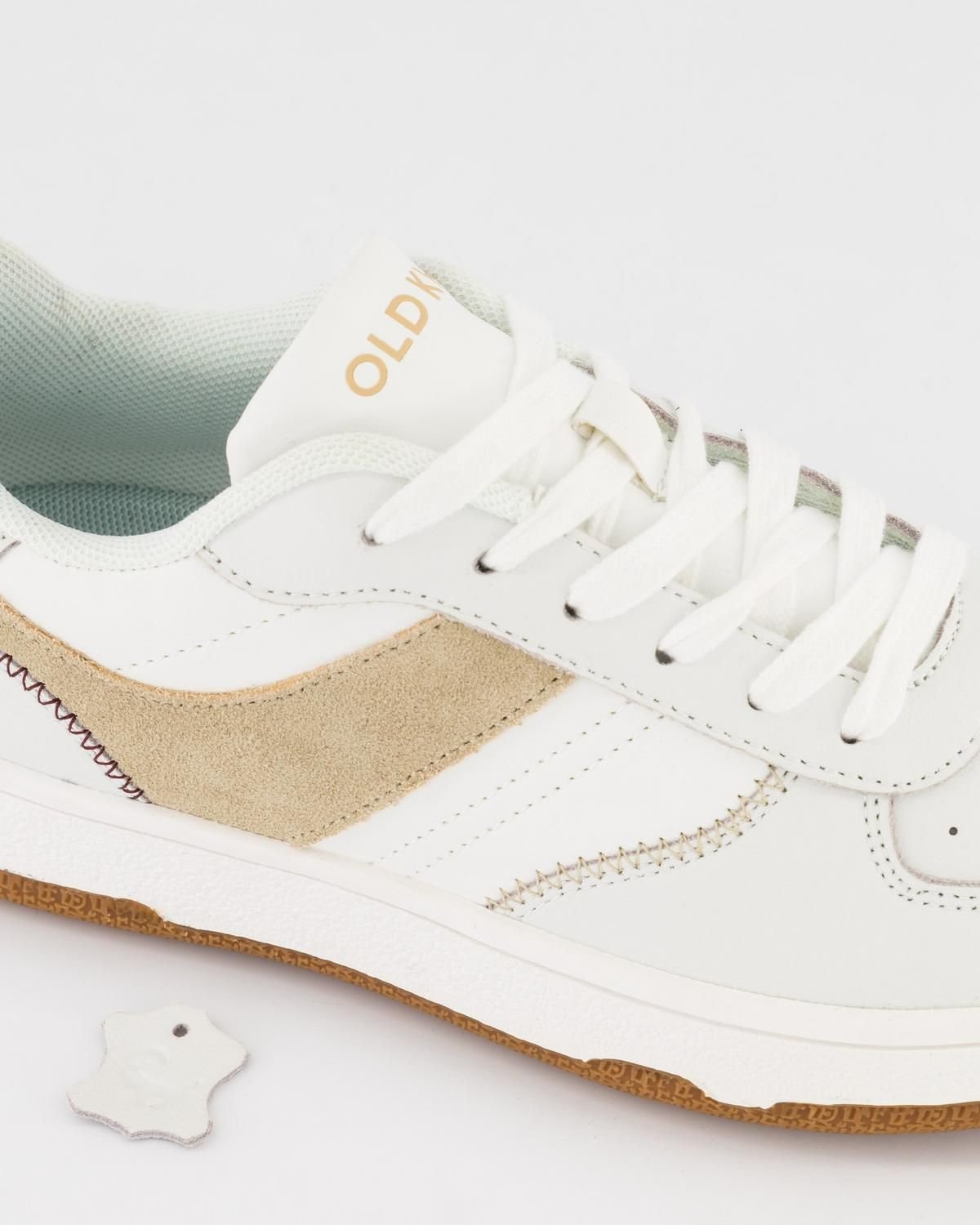 Basket Femme OLD KHAKI - Sarina - En Cuir - Blanc_Beige – Image 4