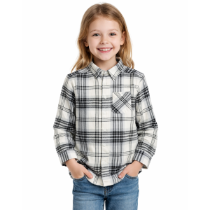 Wonder Nation – Chemise à Carreaux – Pour enfants – Blanc Noir