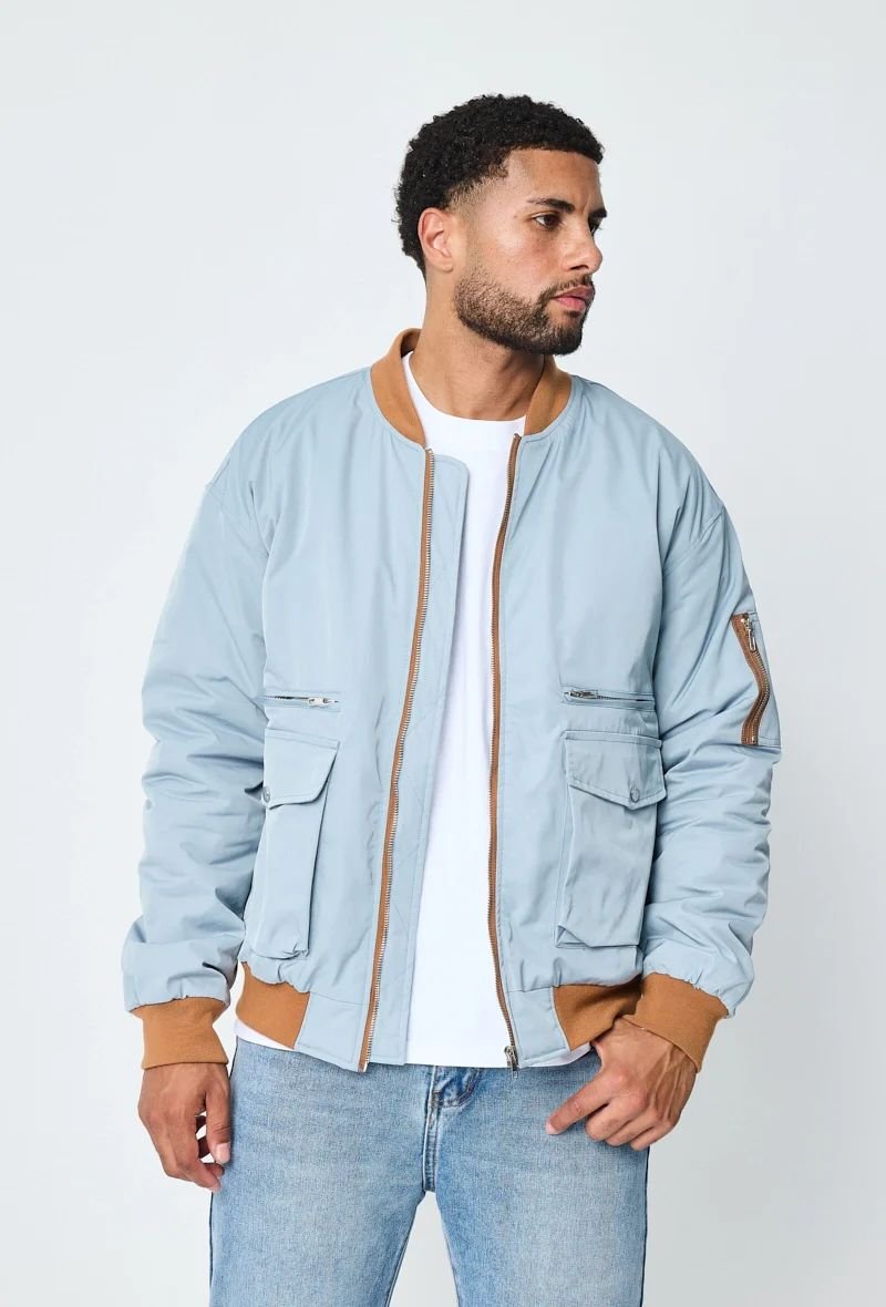 Veste Bombers Frilivin BM1751-31 – Bleue 1 Veste Bombers Frilivin BM1751-31 – Bleue 1