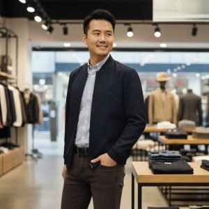 Veste Shuaite Légère – Élégance Décontractée et Motifs Distinctifs - Bleu