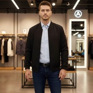 Veste Shuaite Légère – Élégance Décontractée et Motifs Distinctifs - Noir