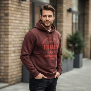 Sweat à Capuche Tom Tailor - "Nautical Stories" - Bordeau