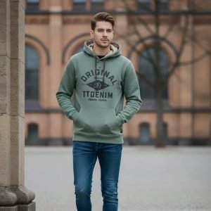 Sweat à Capuche Tom Tailor - "TTDenim" - Vert