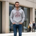 Sweat à Capuche Tom Tailor - "Division Twelve" - Gris