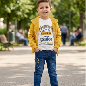 Ensemble 3 Pièces – Pour enfants – Panda – Moutarde