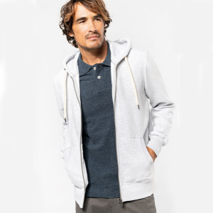 Veste – Sweat – vintage zippée – KARIBAN KV2306 – Gris