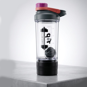 TOP - Bouteille Shaker de protéines - 500 ml - Gris