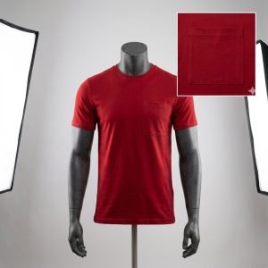 T-shirt - Request avec une poche carée - Rouge