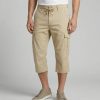 Pantacourt Cargo Jeans – Ultra Confortable & Souple – Beige Sable