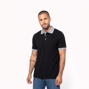 Polo Kariban Basic+ K258 - Manches Courtes -Bicolore - Black_Grey