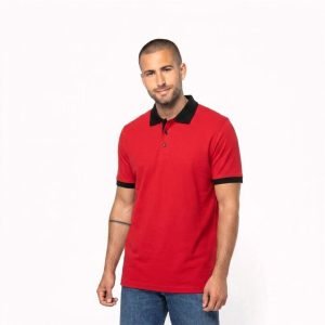 Polo Kariban Basic+ K258 - Manches Courtes -Bicolore - Red_Black