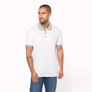 Polo Kariban Basic+ K258 - Manches Courtes -Bicolore - White_Grey