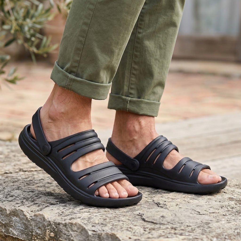 Sandale Rugged Shark Confortable & Légère en EVA - Noir
