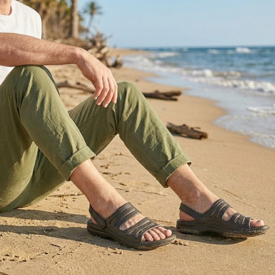 Sandale Rugged Shark Confortable & Légère en EVA - Noir – Image 6