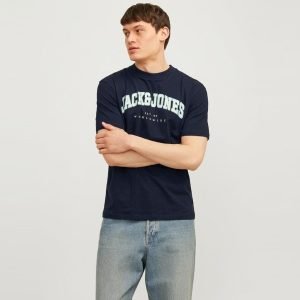 T-Shirt Jack & Jones - JJECALEB Varsity - 12257579 - Navy