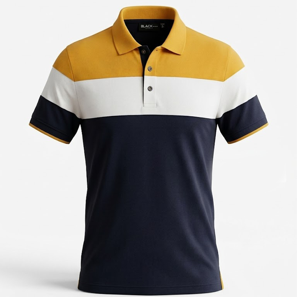 Polo Demi Manche – Black Dot - Color block – Image 2