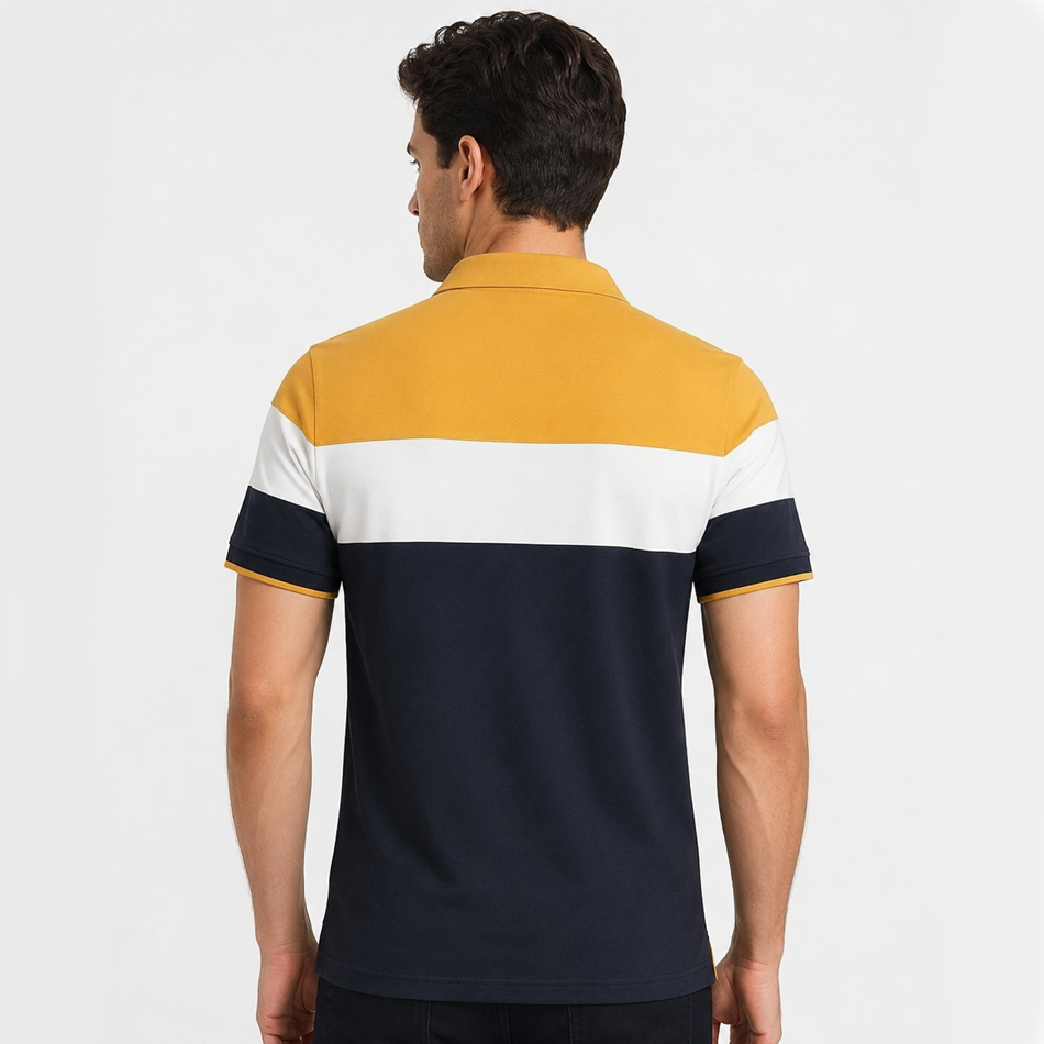 Polo Demi Manche – Black Dot - Color block – Image 3