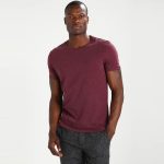 T-shirt - Pier One - Basic - Pour Homme - Bordeaux