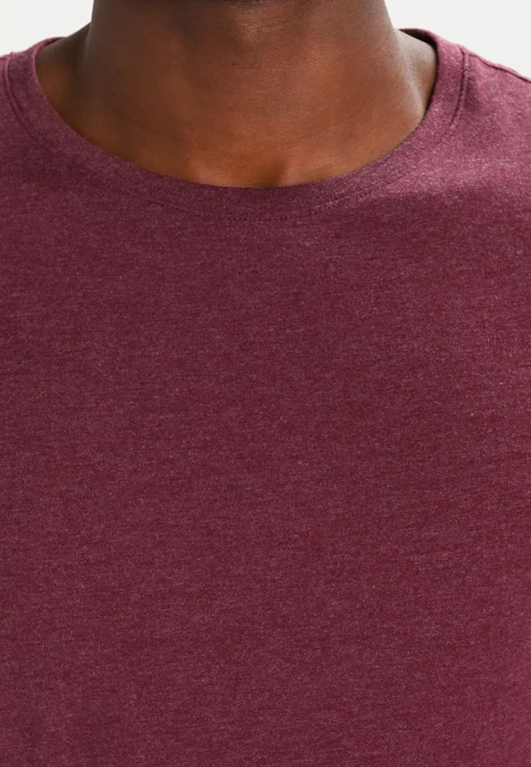 T-shirt - Pier One - Basic - Pour Homme - Bordeaux – Image 3
