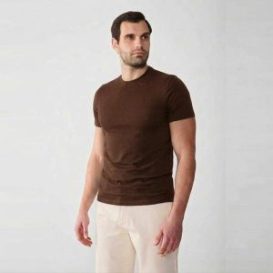 T-shirt - Pier One - Basic - Pour Homme - Brown