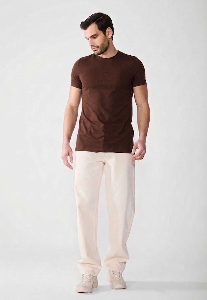 T-shirt - Pier One - Basic - Pour Homme - Brown – Image 2