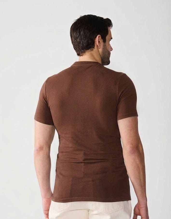 T-shirt - Pier One - Basic - Pour Homme - Brown – Image 3