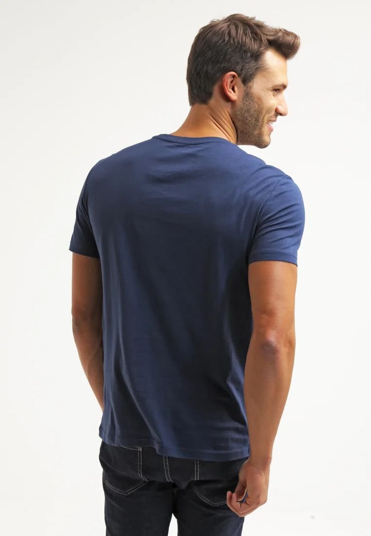 T-shirt - Pier One - Basic - Pour Homme - Dark Blue – Image 4