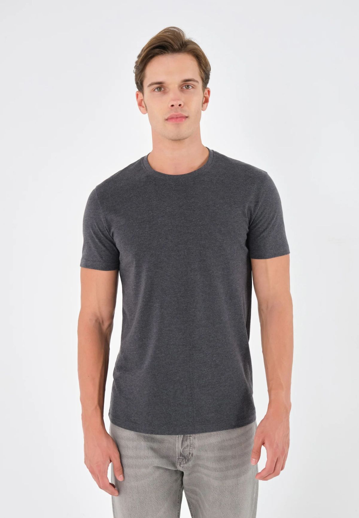 T-shirt - Pier One - Basic - Pour Homme - Dark_Grey – Image 3