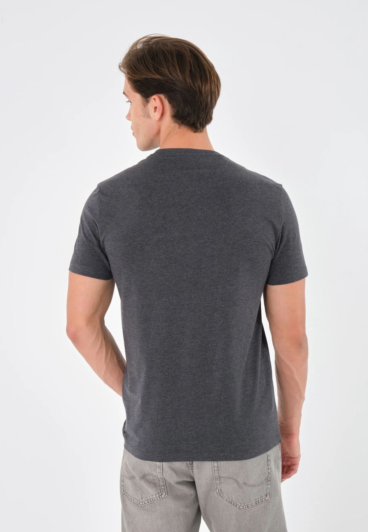 T-shirt - Pier One - Basic - Pour Homme - Dark_Grey – Image 4