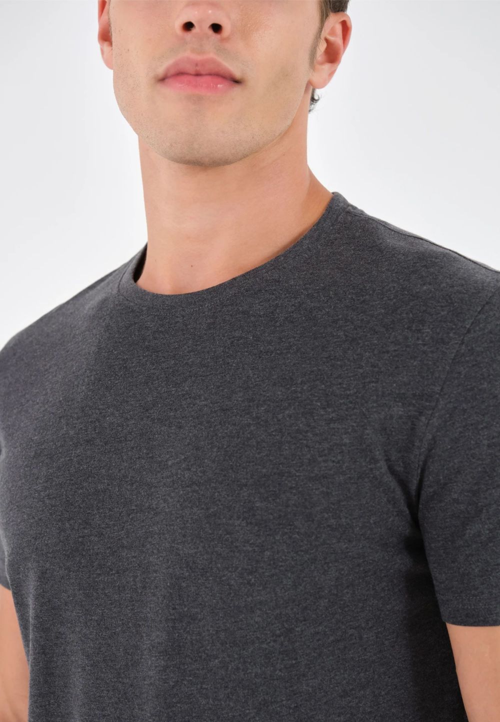 T-shirt - Pier One - Basic - Pour Homme - Dark_Grey – Image 2