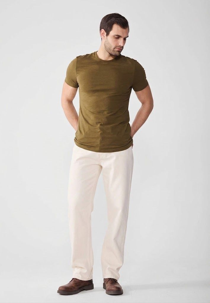 T-shirt - Pier One - Basic - Pour Homme - Dark Olive – Image 3