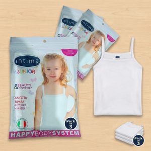 Pack 3 Débardeurs Bretelle Fille Intima - 100 % Coton