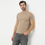 T-shirt - Pier One - Basic - Pour Homme - Marron Clair