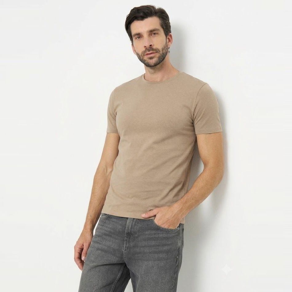 T-Shirt Pier One Basic – Marron Clair 00
