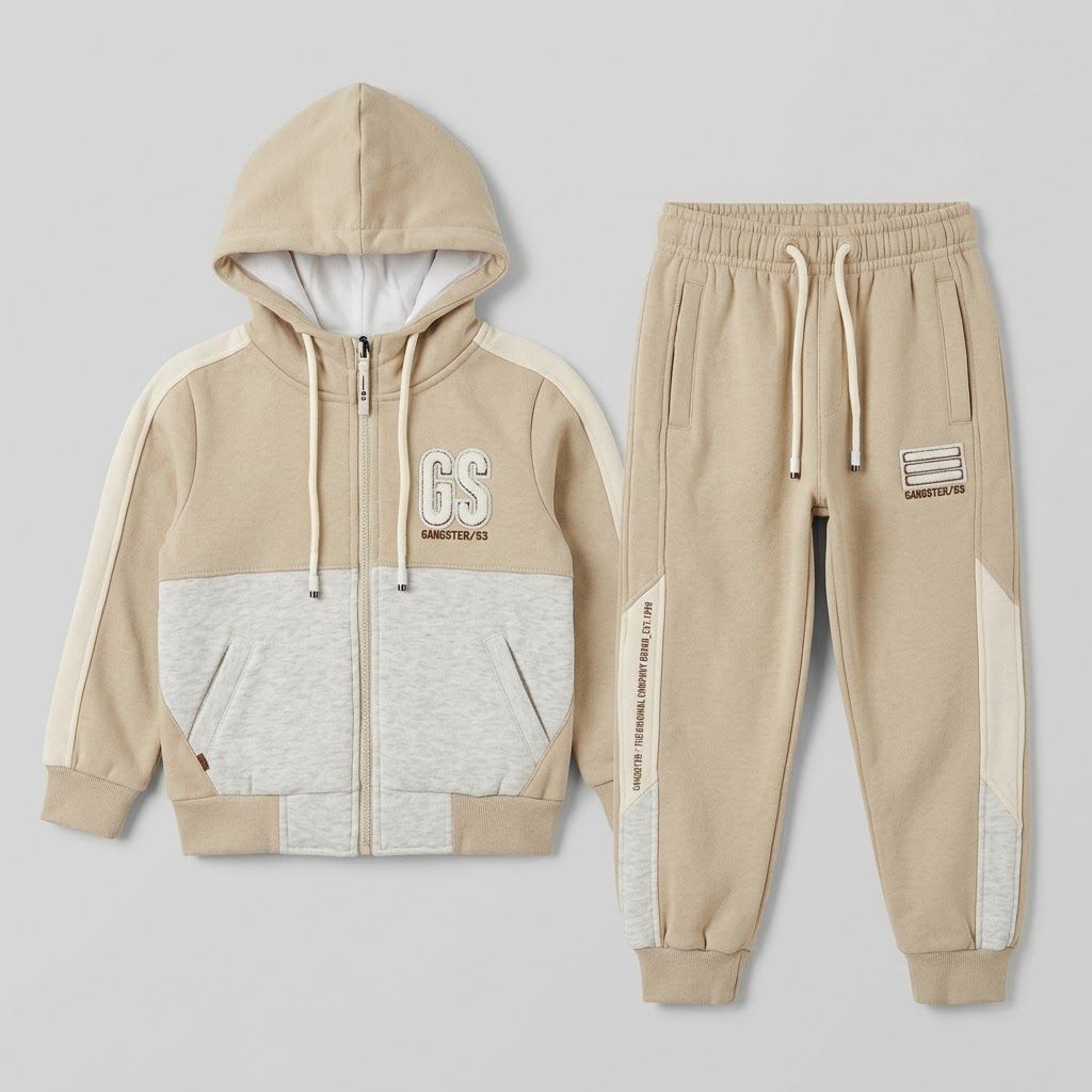 Ensemble Survêtement Gangster Pour Enfant - Beige – Image 4
