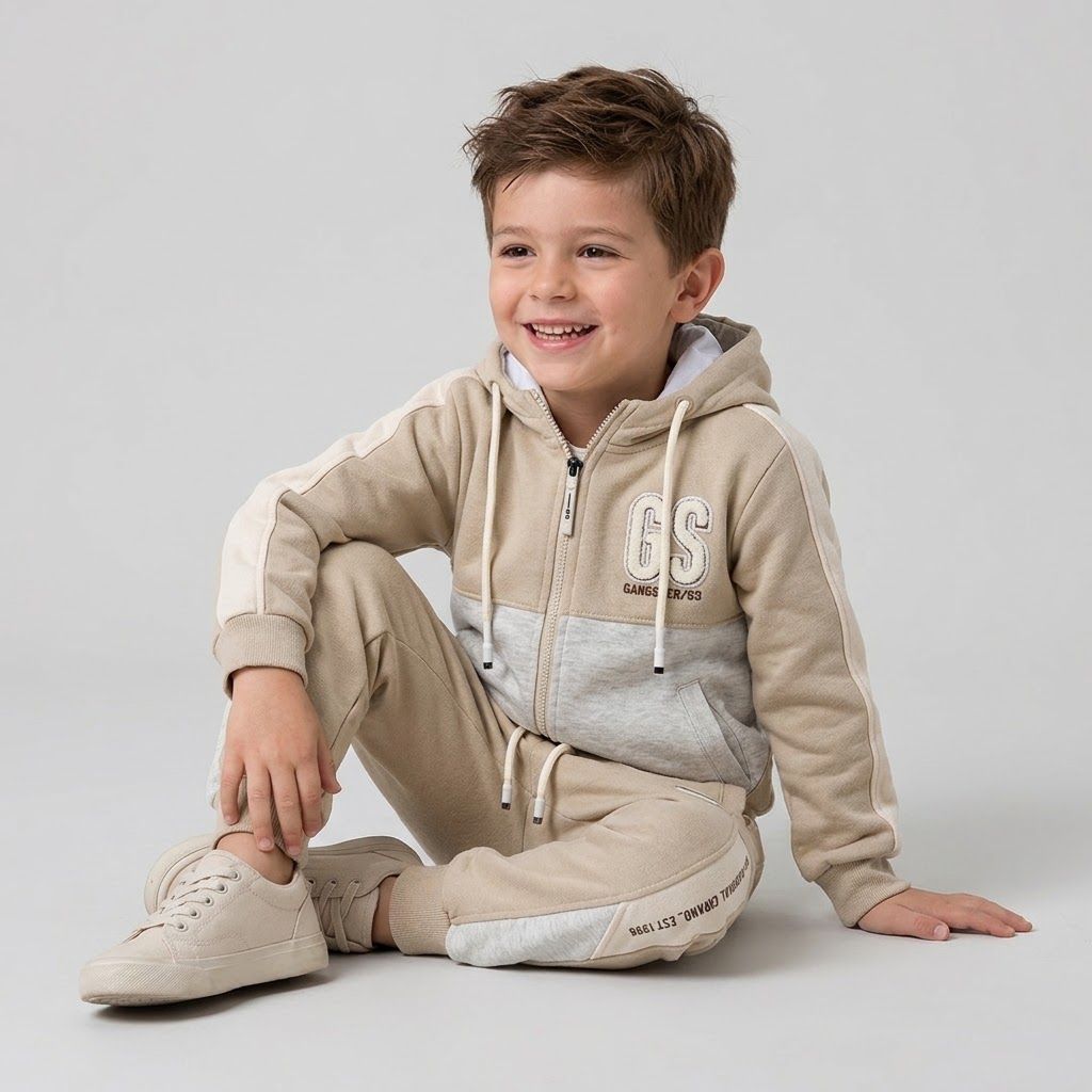 Ensemble Survêtement Gangster Pour Enfant - Beige – Image 2