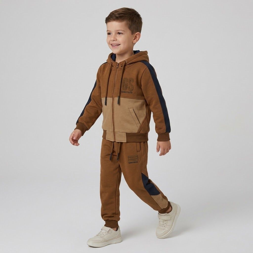 Ensemble Survêtement Gangster Pour Enfant - Marron – Image 4