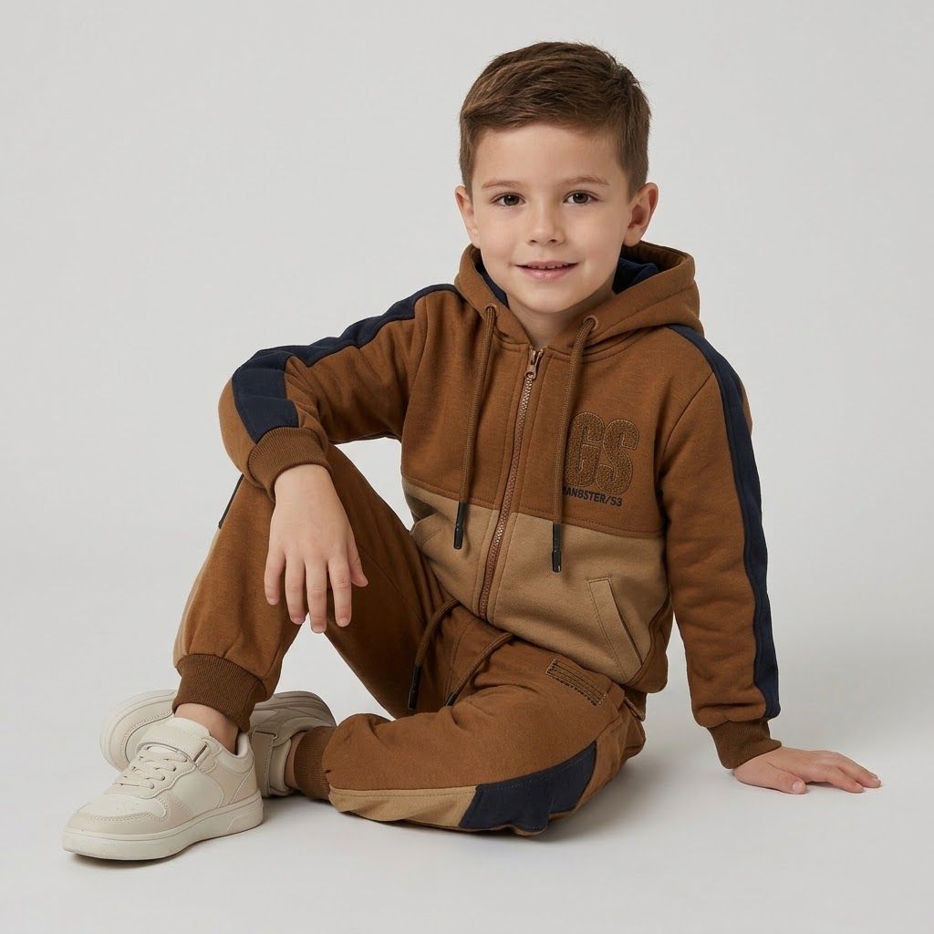 Ensemble Survêtement Gangster Pour Enfant - Marron – Image 3