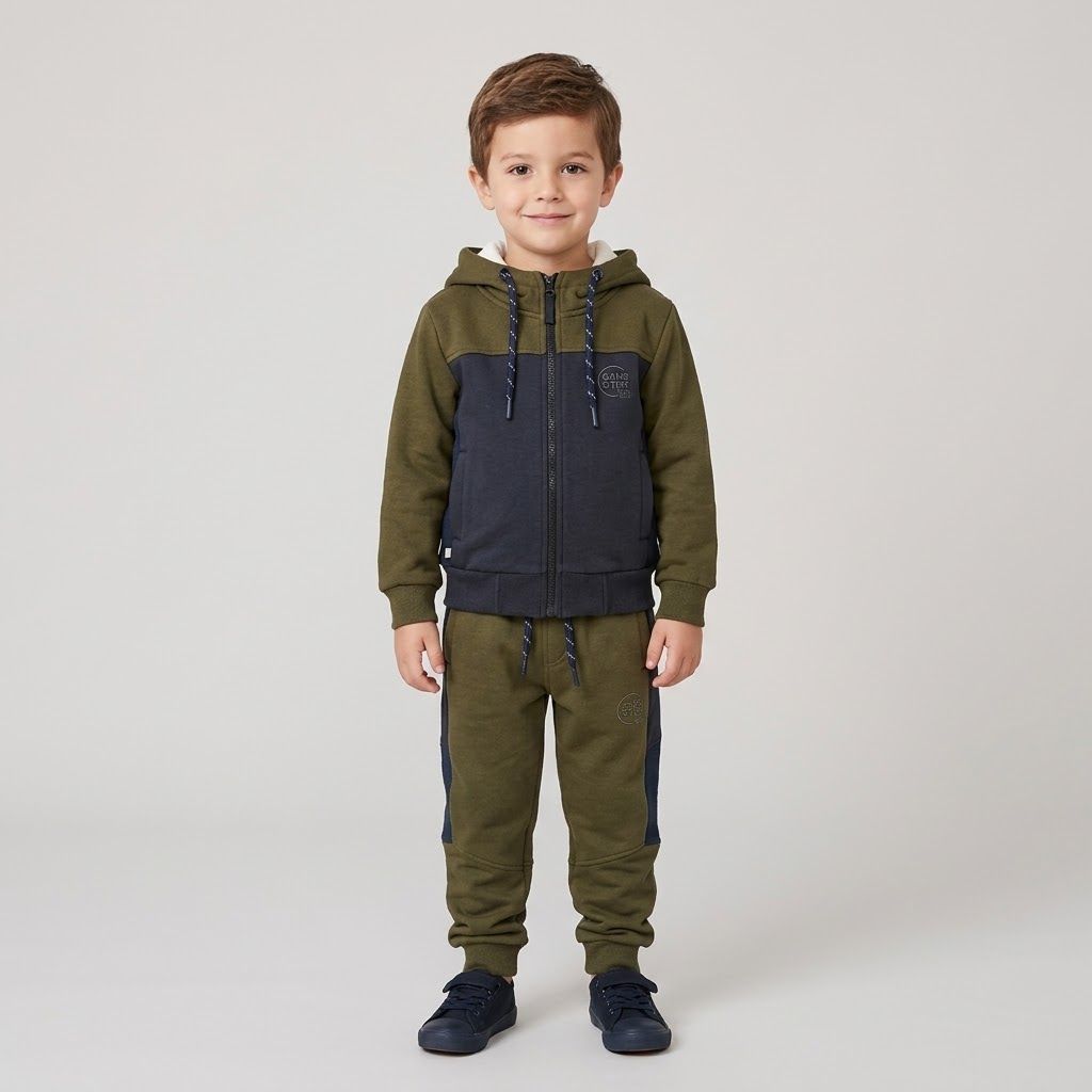 Ensemble Survêtement Gangster Pour Enfant - Vert Olive – Image 3