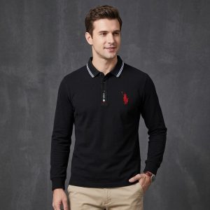 Polo Manche Longue Wetson - En Maille Texturée - Noir