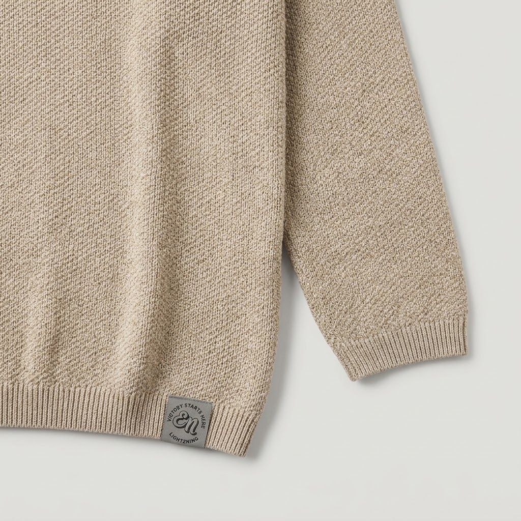 Pull Eight2Nine Texturé à Col Rond - Confort & Douceur - Beige – Image 5